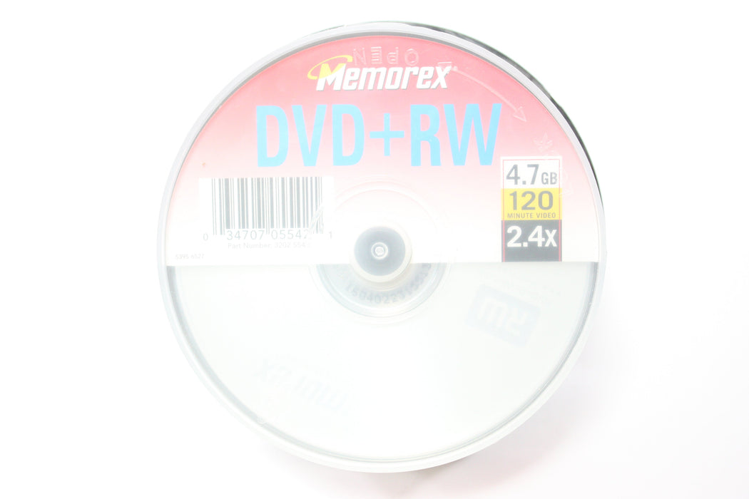 Memorex DVD+RW Rewritable 2.4x Discs 25 Pack (UNOPENED)