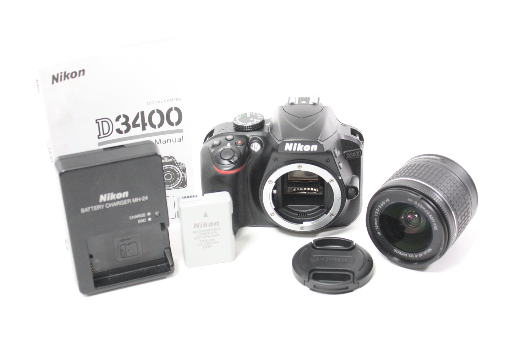 Nikon D3400 DSLR Camera with 18-55mm f/3.5-5.6 G DX VR AF-P Lens with Shutter Count 3,187