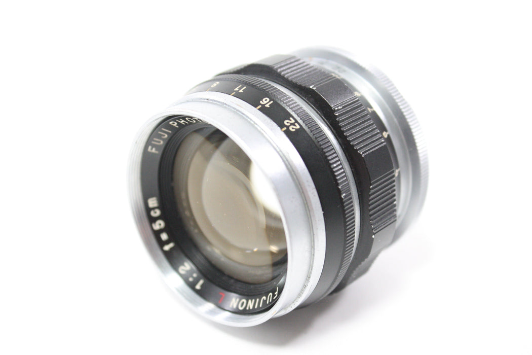 Fuji 5cm f/2 Fujinon L Lens with Fotodiox 50-70 M39-L/M Adapter