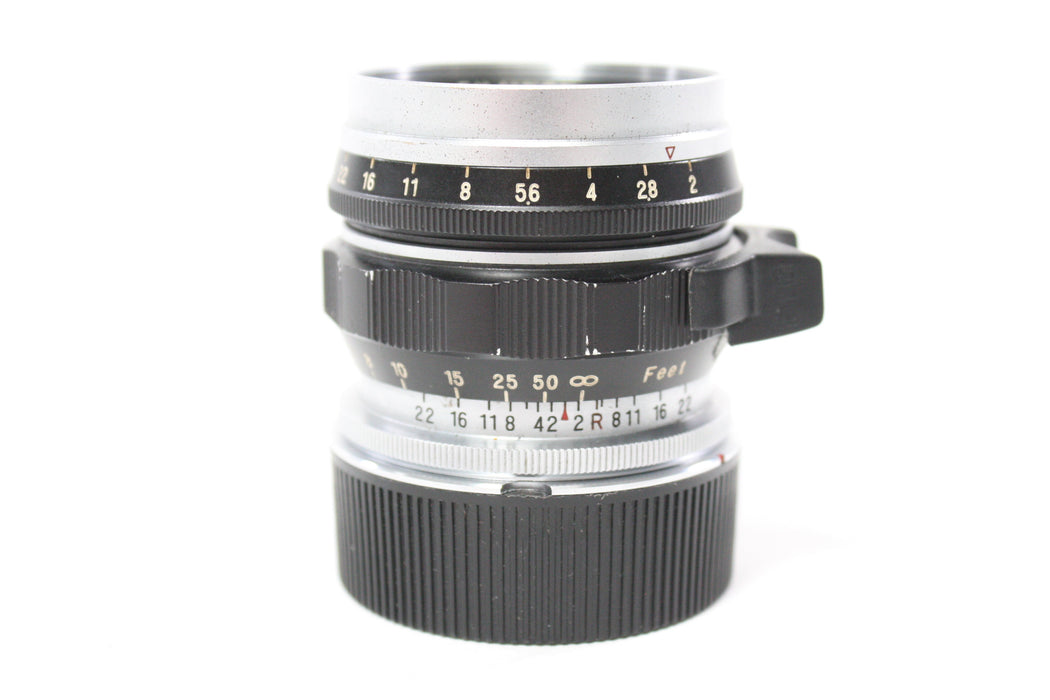 Fuji 5cm f/2 Fujinon L Lens with Fotodiox 50-70 M39-L/M Adapter