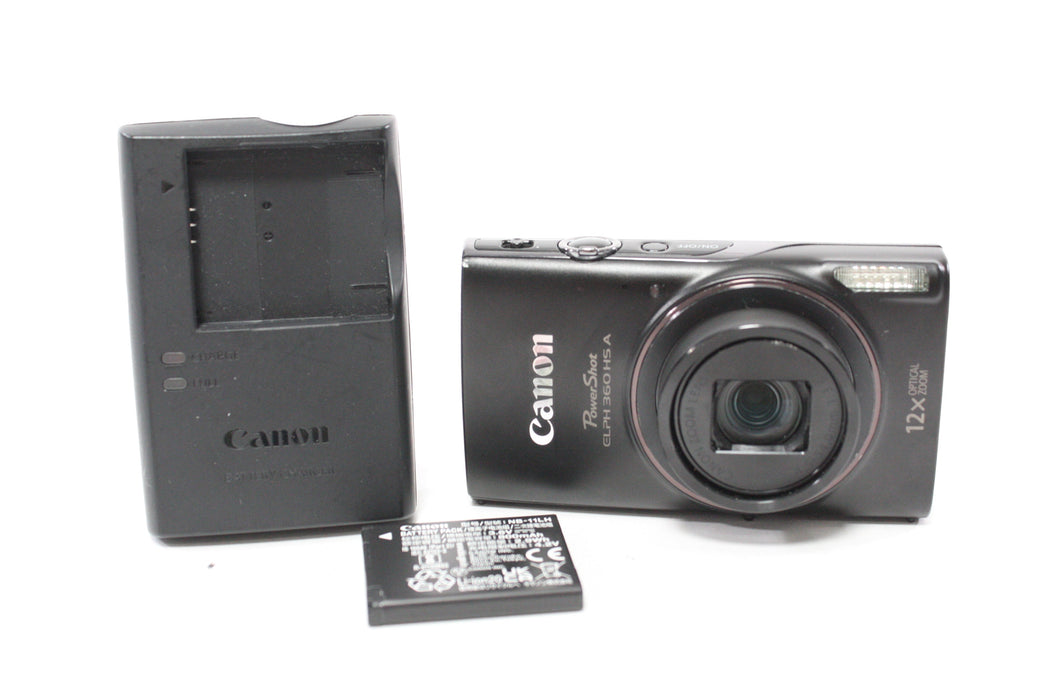 Canon PowerShot ELPH 360 HS A Digital Point and Shoot Camera 12x Zoom 20mp AS-IS