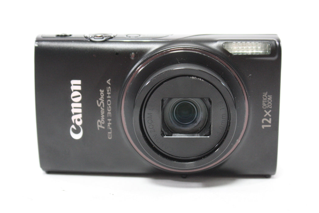 Canon PowerShot ELPH 360 HS A Digital Point and Shoot Camera 12x Zoom 20mp AS-IS