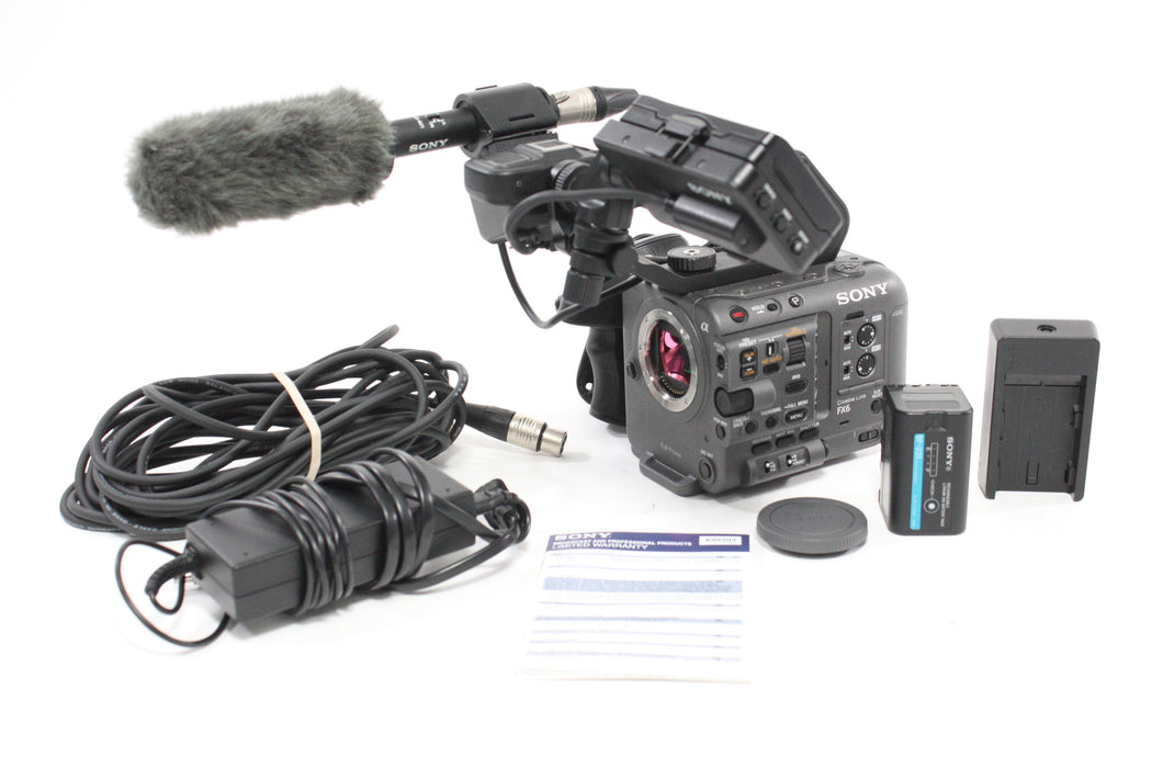 Sony FX6 Cinema Camera with Grip, Monitor and ECM-VG1 Mic with 34 Hours