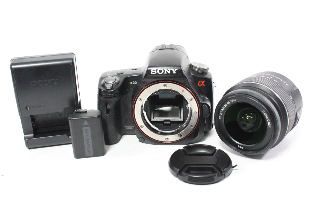 Sony a55 DSLR Camera with Sony 18-55mm f/3.5-5.6 DT SAM Lens with Shutter Count 49,764