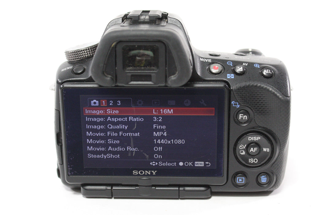 Sony a55 DSLR Camera with Sony 18-55mm f/3.5-5.6 DT SAM Lens with Shutter Count 49,764