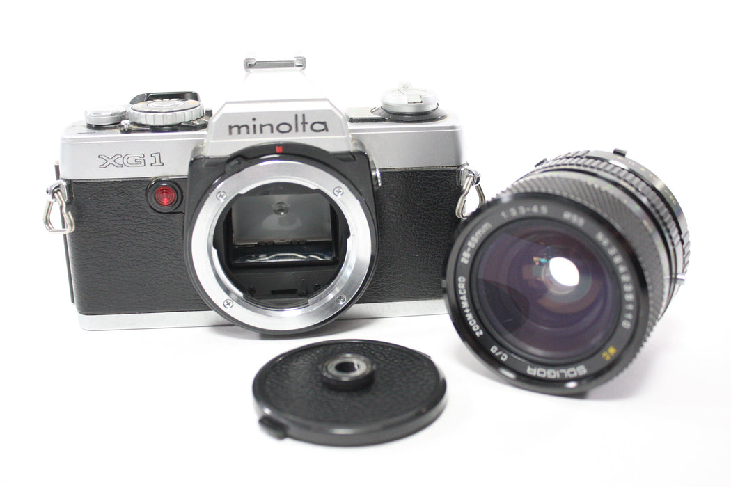 Minolta XG1 35mm SLR Camera with Soligor 28-55mm f/3.3-4.5 C/D Zoom Macro Lens
