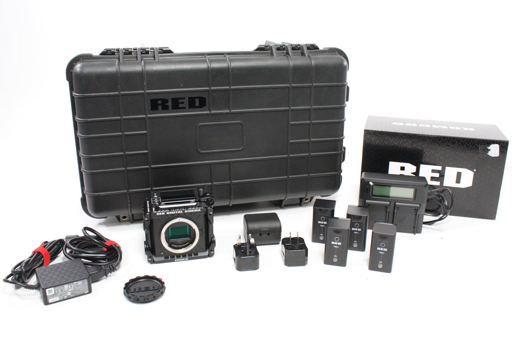 Red Komodo 6K Digital Cinema Camera with 64.9 Hours with GDU Quantum Baseplate and Apache 5800 Case