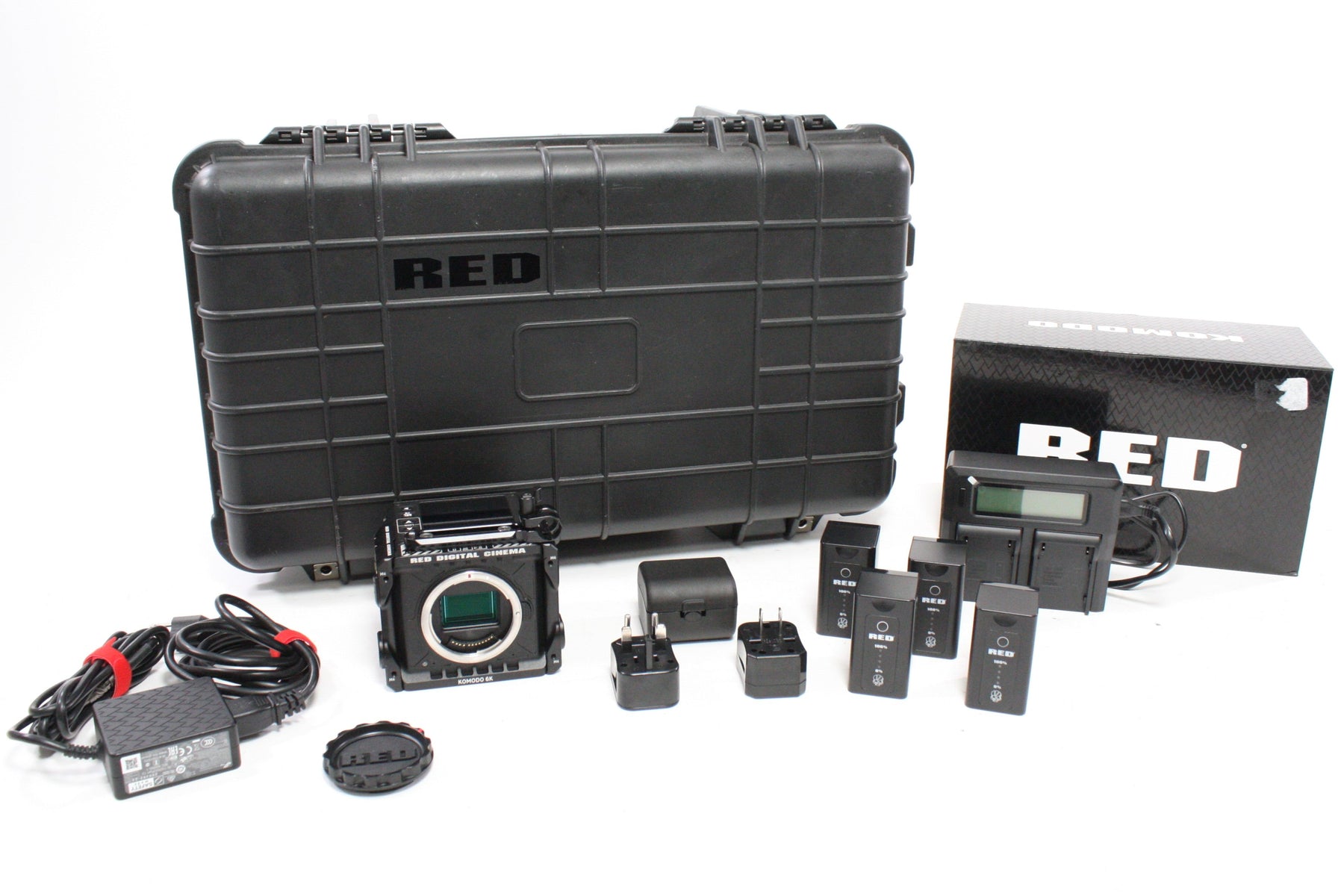 Red Komodo 6K Digital Cinema Camera with 64.9 Hours with GDU Quantum Baseplate and Apache 5800 Case