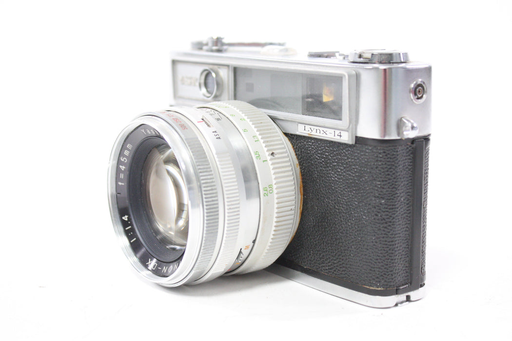 Yashica  Lynx-14 35mm Rangefinder Camera with 45mm f/1.4 Lens AS-IS