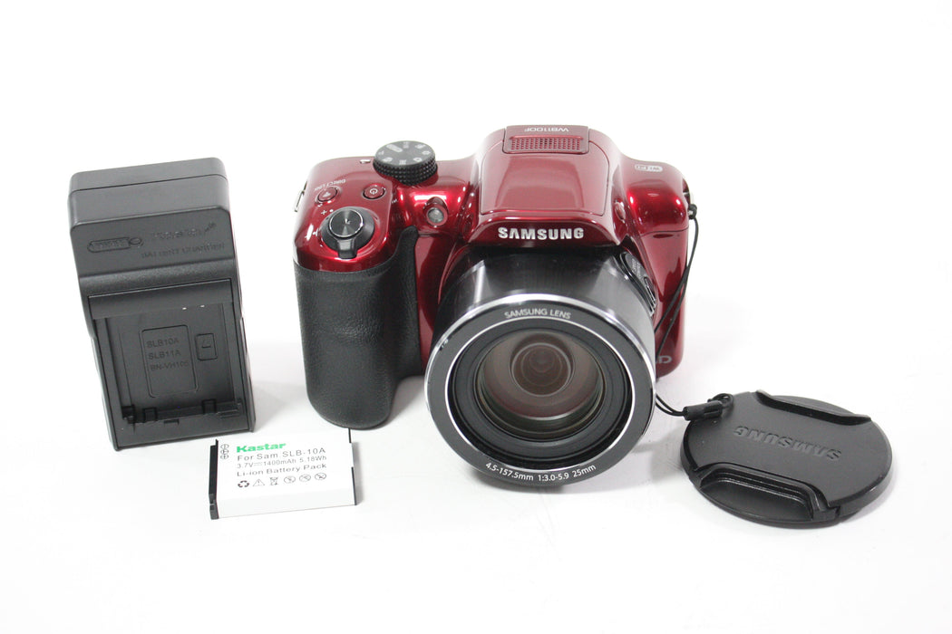 Samsung WB1100F Digital Point and Shoot Camera 35x Zoom 16.2mp (Red)