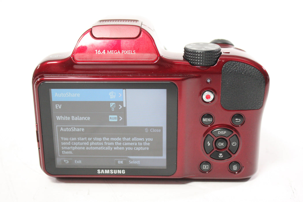 Samsung WB1100F Digital Point and Shoot Camera 35x Zoom 16.2mp (Red)