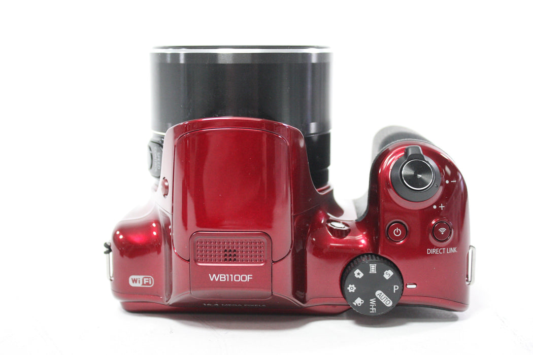Samsung WB1100F Digital Point and Shoot Camera 35x Zoom 16.2mp (Red)