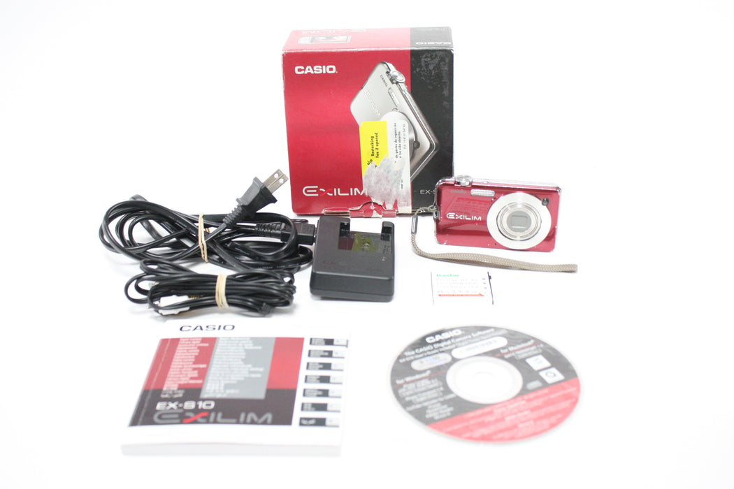 Casio Exilim EX-S10 Digital Point and Shoot Camera 3x Zoom 10.1 mp (Red)