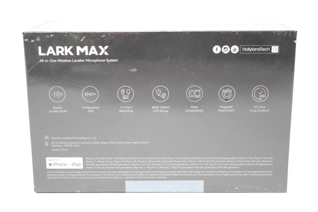 Hollyland Lark Max All-in-One Duo Wireless Lavalier Microphone System