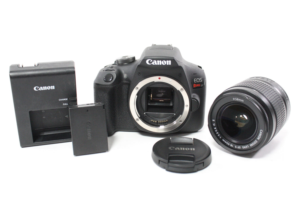 Canon Rebel T7 DSLR Camera with 18-55mm f/3.5-5.6 IS II Lens with Shutter Count 3,122