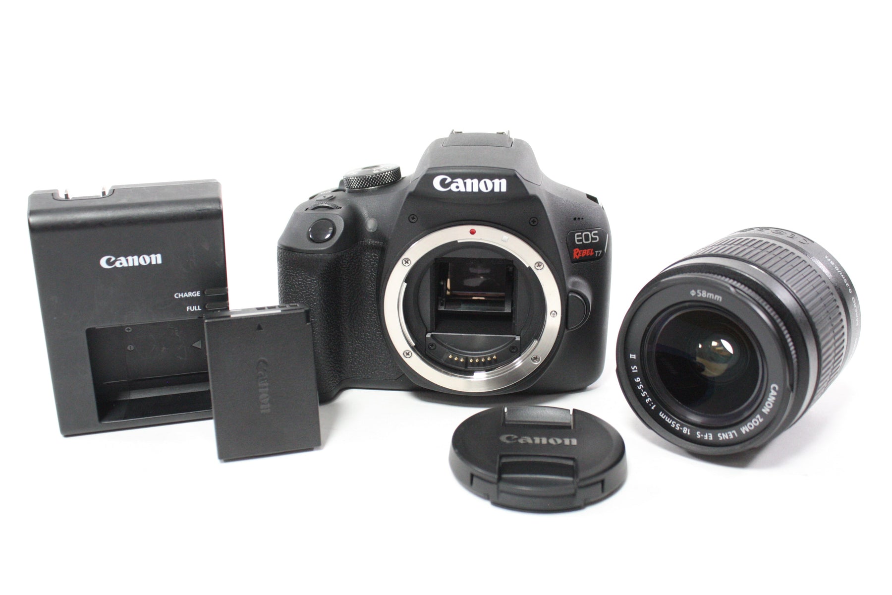 Canon Rebel T7 DSLR Camera with 18-55mm f/3.5-5.6 IS II Lens with Shutter Count 3,122