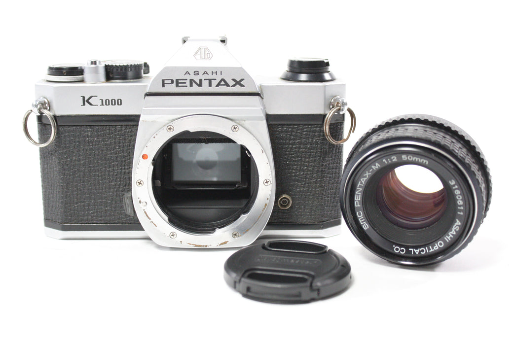 Pentax K1000 35mm Camera with Pentax-M 50mm f/2 SMC Lens