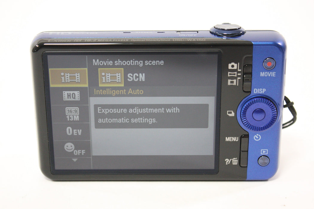 Sony Cyber-Shot DSC-WX150 Digital Point and Shoot Camera 10x Zoom 18.2mp (Blue)