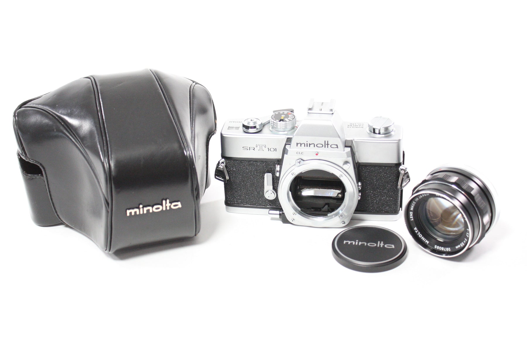 Minolta SRT 101 35mm SLR Camera with Minolta 55mm f/1.7 Rokkor-PF MC Lens for MD Mount