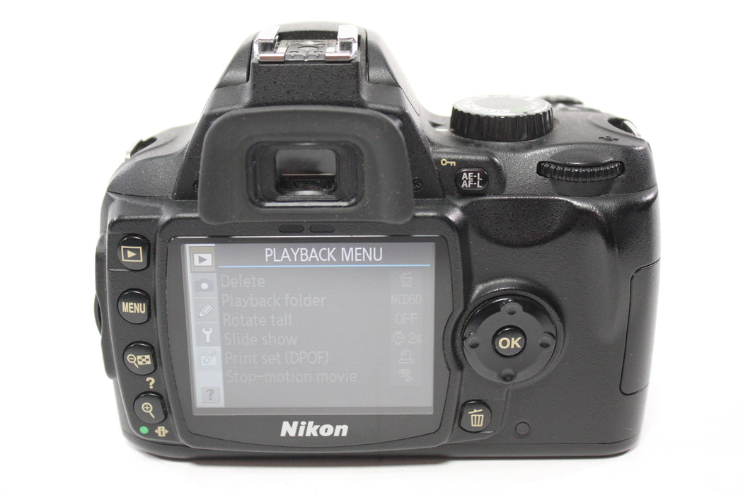 Nikon D60 DSLR Camera with Nikon 18-55mm f/3.5-5.6 G VR AF-S Nikkor Lens with Shutter Count 12,381