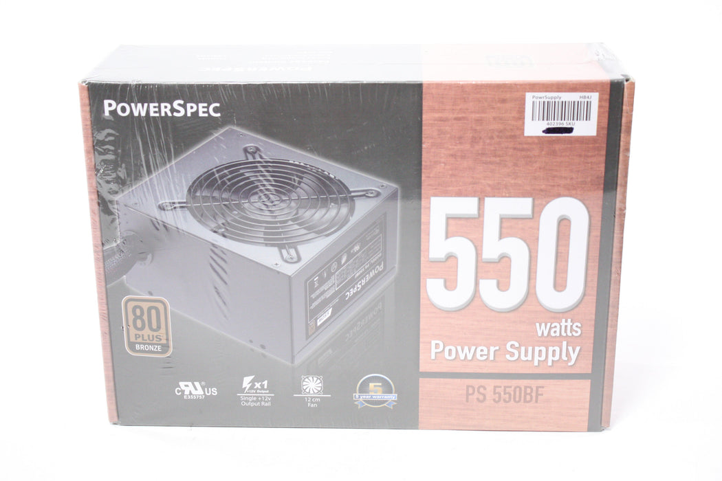 PowerSpec 550W 80 Plus Bronze Power Supply UNOPENED
