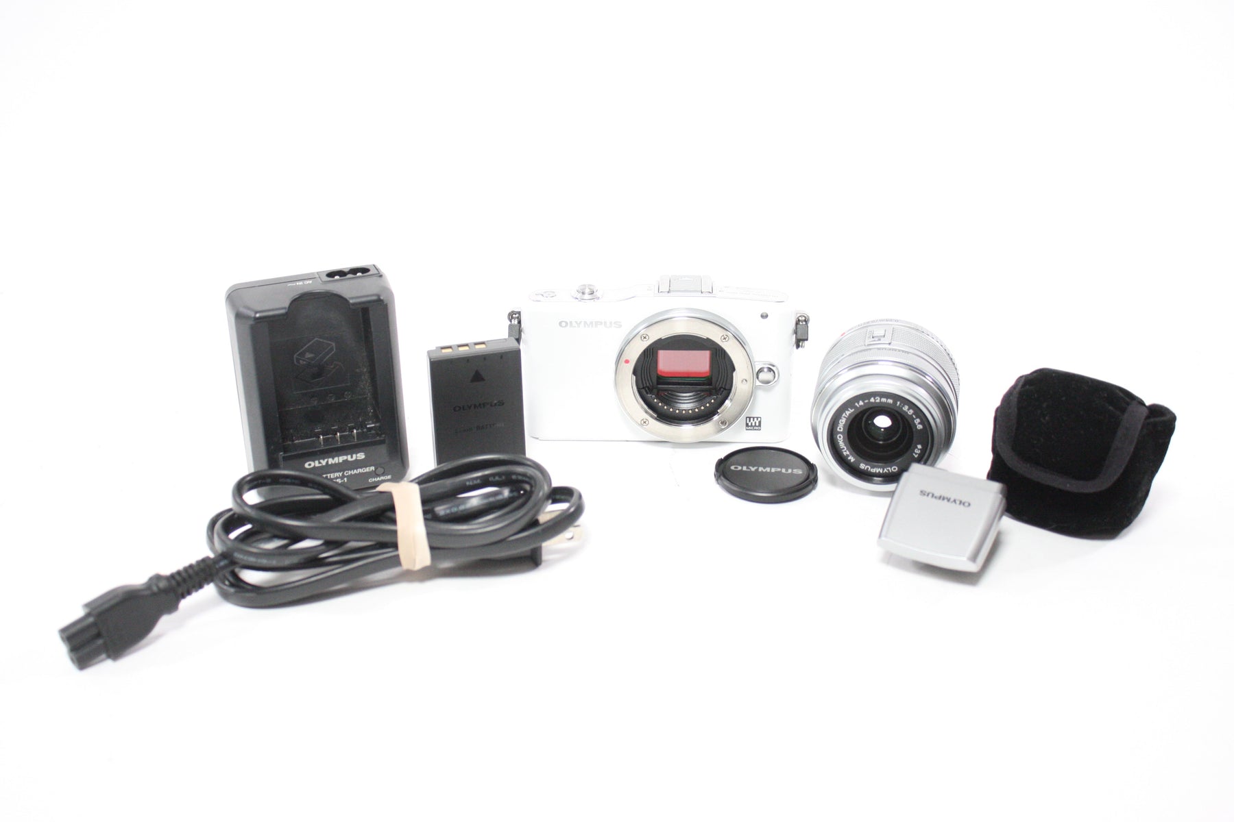 Olympus Pen Mini E-PM1 Digital Mirrorless Camera with 14-42mm f/3.5-5.6 II R MSC Lens with Shutter Count 8,150