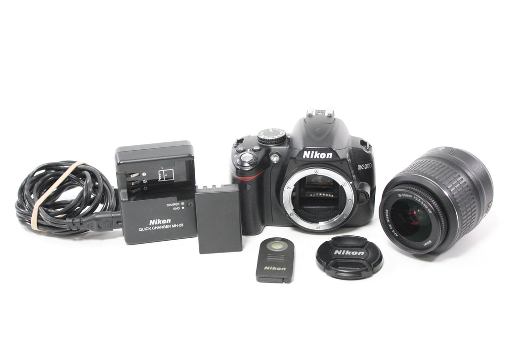 Nikon D3000 DSLR Camera with 18-55mm f/3.5-5.6 G DX VR AF-S Lens with Shutter Count 15,680