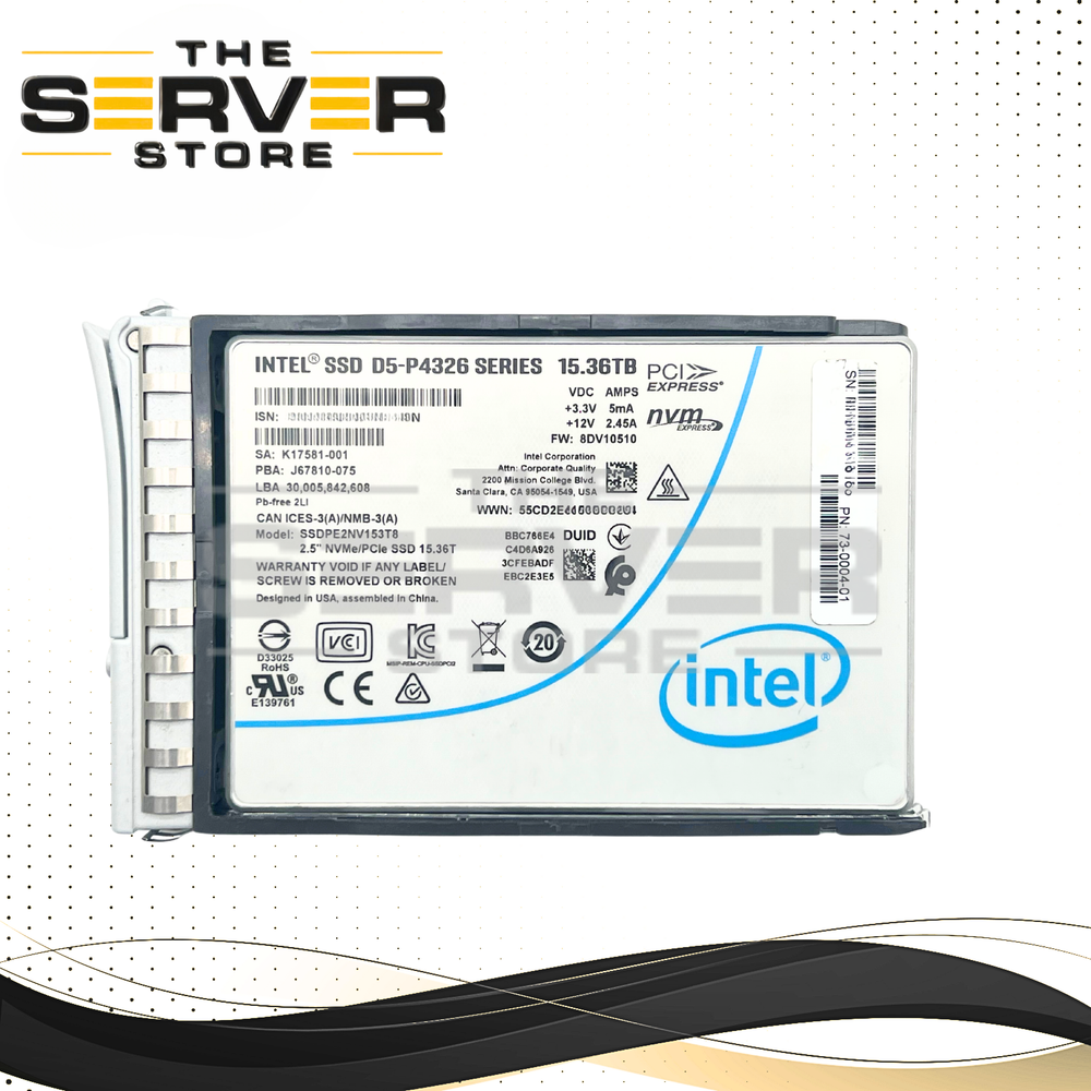Intel 15.36TB NVMe U.2 PCIe Gen3.0 x4 RI 2.5" SSD D5-P4326 Series for Cisco UCS C-Series SSDPE2NV153T8