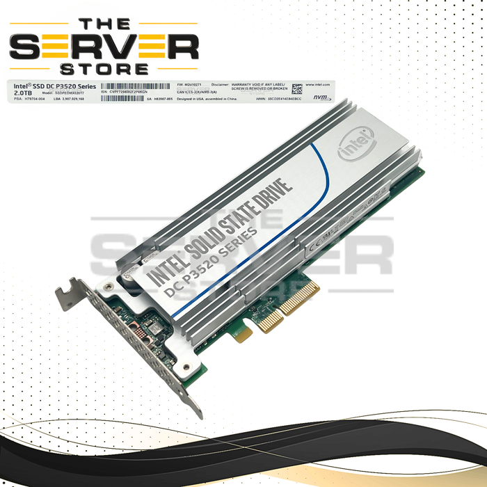 Intel 2TB NVMe HHHL PCIe Gen 3.0 x4 Add-in Card SSD DC P3520 Series SSDPEDMX020T7