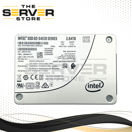 Intel 3.84TB SATA 6G RI SFF 2.5" SSD D3-S4510 Series SSDSC2KB038T8
