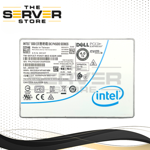 Intel 4TB NVMe U.2 PCIe Gen 3.0 x4 RI 2.5" SSD DC P4500 Series SSDPE2KX040T7T