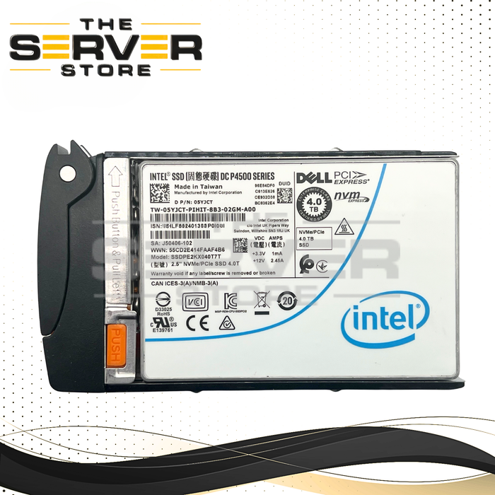 Intel 4TB NVMe U.2 PCIe Gen 3.0 x4 RI SFF 2.5" SSD DC P4500 SSDPE2KX040T7T for Supermicro Server