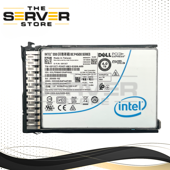Intel 4TB NVMe U.2 PCIe Gen 3.0 x4 RI (with SFF SC Tray) 2.5" SSD DC P4500 Series SSDPE2KX040T7T for HPE ProLiant Server