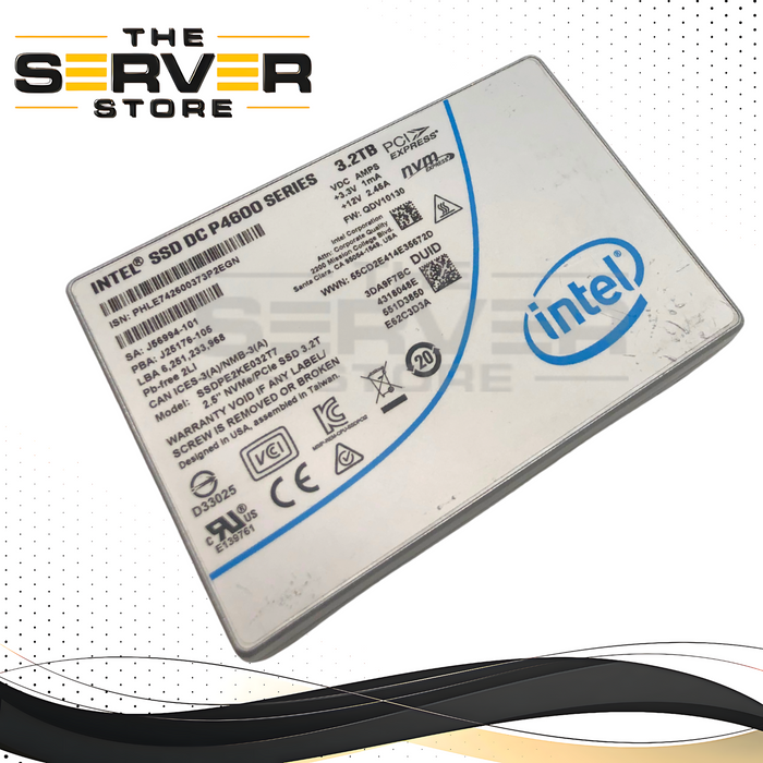 Intel DC P4600 3.2TB U.2 NVMe 2.5" MU Enterprise SSD J25176-105 SSDPE2KE032T7