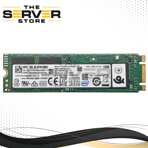 Intel DC S3110 Series 512GB SATA 6Gb/s M.2 2280 Enterprise Solid State Drive (SSD). P/N: SSDSCKKI512GB.