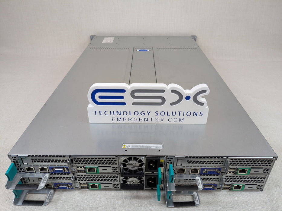 Intel H2000 2U 12x 3.5” 4 Node S2600KP Server 8x 14C E5-2680v4 2.4GHz CPU, Rails