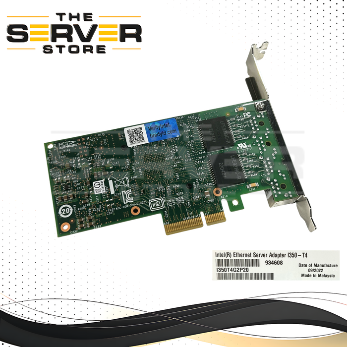 Intel I350-T4 Quad Port 1GbE Ethernet Server Adapter I350T4G2P20