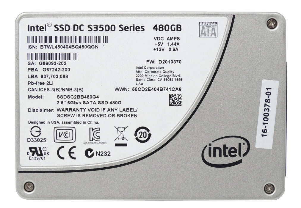 Intel SSD DC S3500 480GB 6Gbps SATA 2.5'' Solid State Drive SSD (16-100378-01)