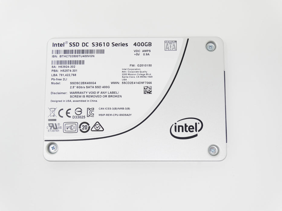 Intel SSD DC S3610 400GB 6Gbps SATA 2.5'' Solid State Drive (SSDSC2BX400G4)