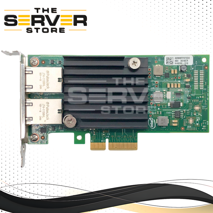 Intel X550-T2 10GbE Dual-Port Ethernet Converged Network Adapter (CNA), RJ45 Ports, Low-Profile Bracket. P/N: X550T2G1P5.