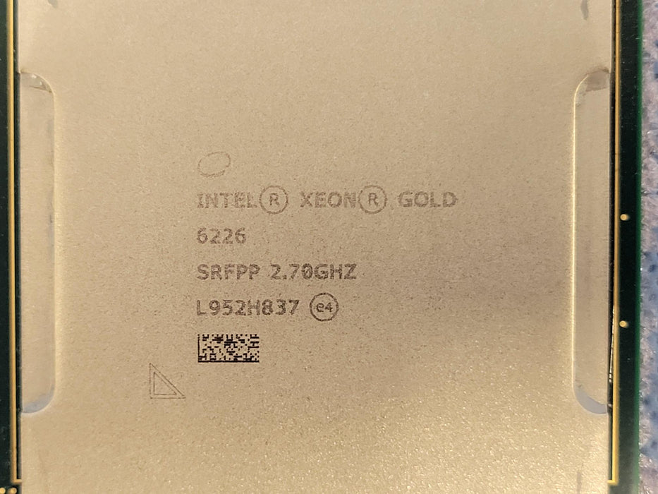 Intel Xeon 12-Core Gold 6226 @ 2.7GHz 19.25MB 125W Processor SRFPP CPU