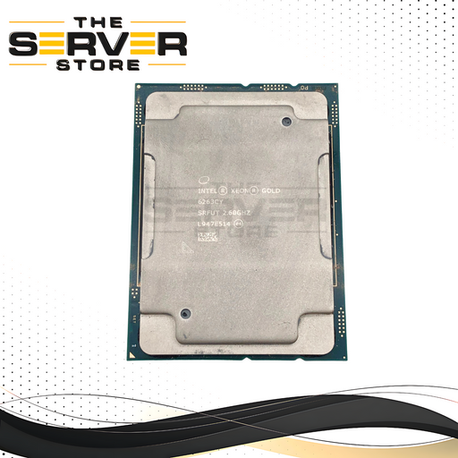 Intel Xeon Gold 6263CY Processor. 2.60GHz Base Clock. 24 Cores / 48 Threads. 33MB Cache. 205W TDP. FCLGA3647 Socket. SRFUT