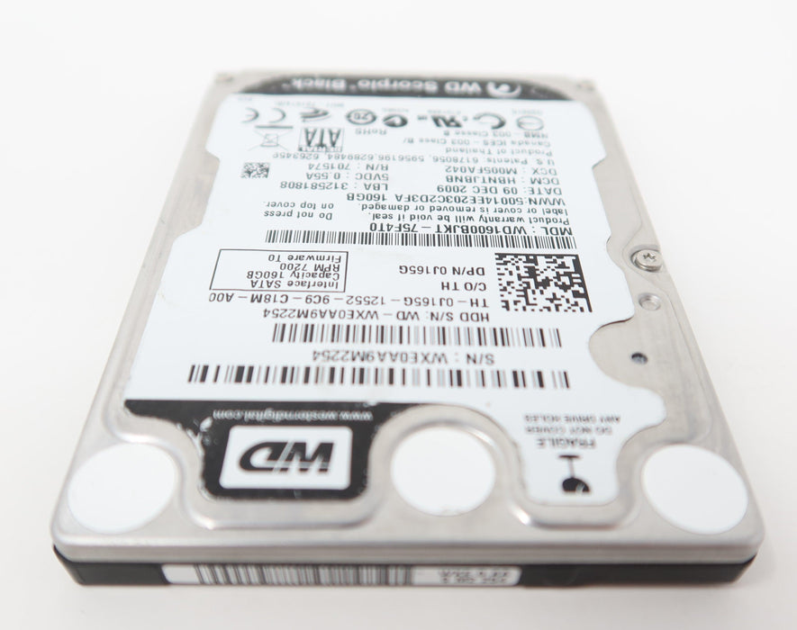 WD1600BJKT WD 160GB 7.2K SATA 2.5in Hard Drive J165G