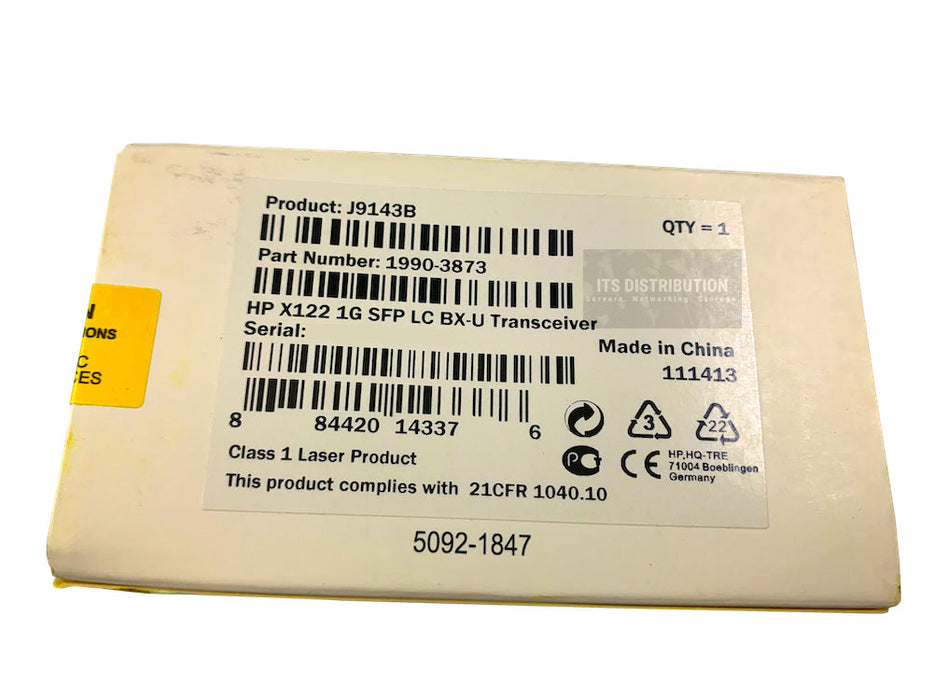 J9143B I Genuine Brand New Sealed HPE X122 1G SFP LC BX-U Transceiver 1990-3873