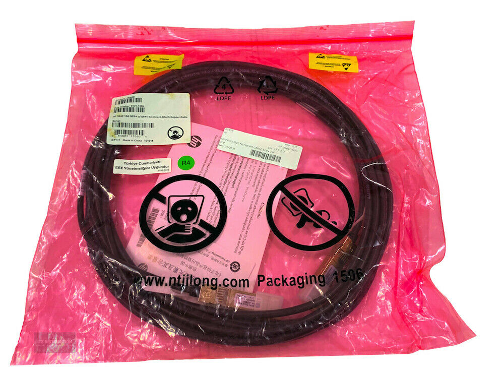 J9285B I Open Bag HPE X242 10G SFP+ to SFP+ 7m Direct Attach Copper Cable