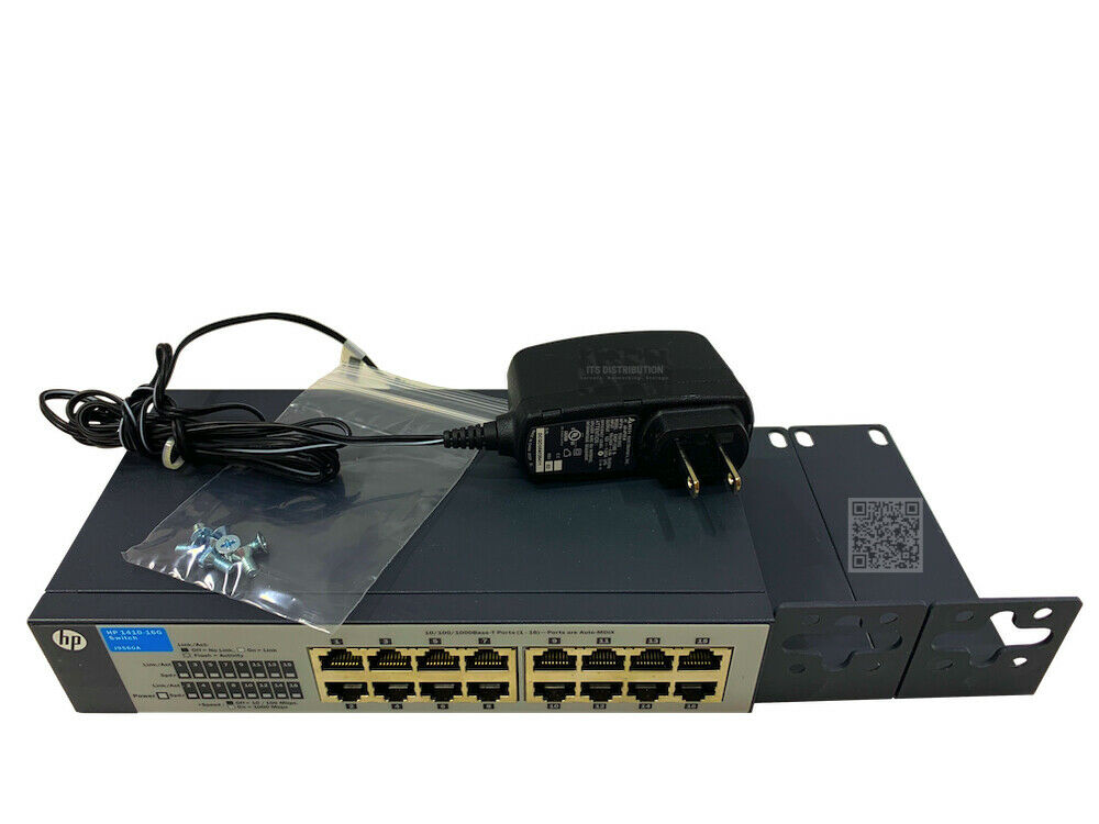 J9560A I HPE V1410-16G Switch + External Power Adapter + Mounting Kit
