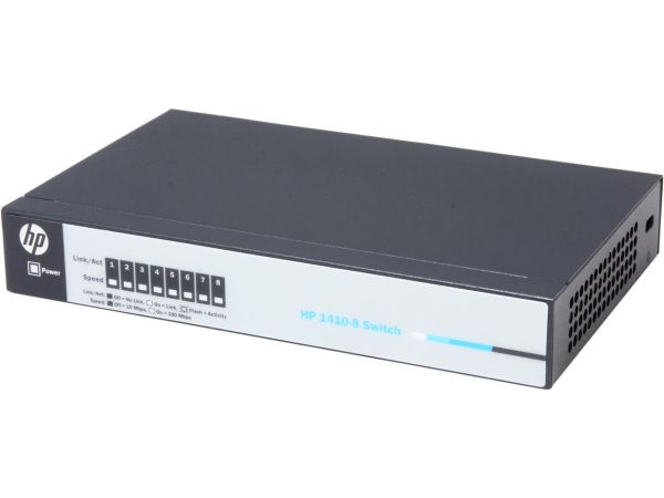 J9661A#ACD - HP OfficeConnect 1410 8-Ports 10/100Base-TX RJ-45 Wall Mountable Unmanaged Network Switch