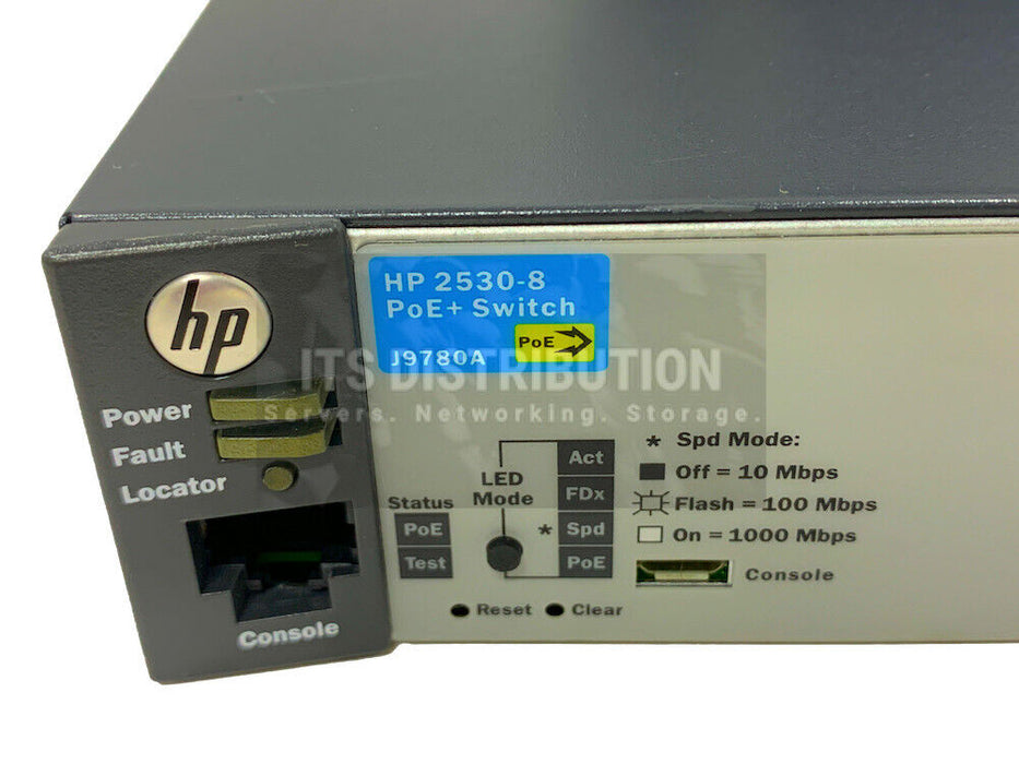 J9780A I HPE Aruba 2530 8 PoE+ Switch + 90 Watt AC External Power Adapter