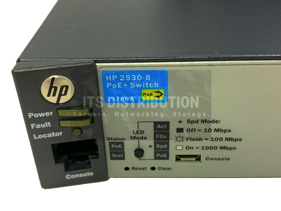 J9780A I HPE Aruba 2530 8 PoE+ Switch + 90 Watt AC External Power Adapter