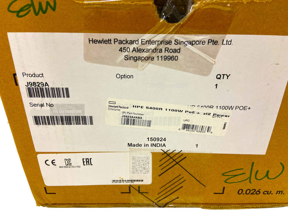 J9829A I HPE 5400R 1100W PoE+ zl2 Power Supply 0957-2414 DCJ11002-03 Brand New